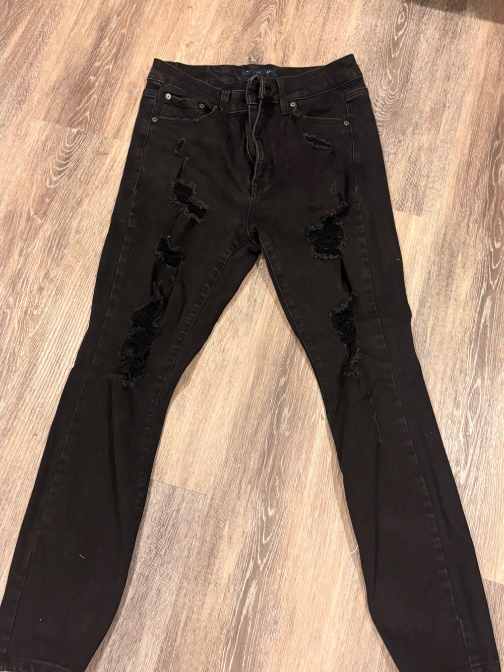 Black Distressed Skinny Jeans